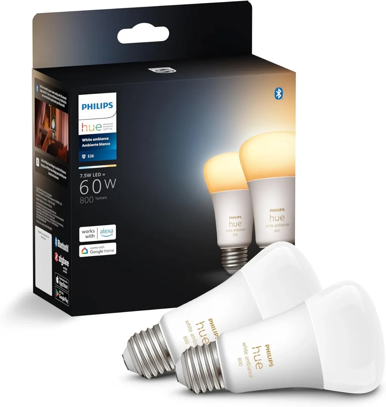 Philips Hue White A19 LED Smart Bulb